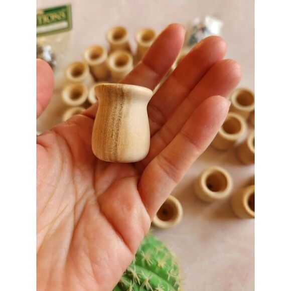 Craft bundle cactus artificial plant wooden mini pot ribbon bird nest eggs minia - Picture 3 of 9